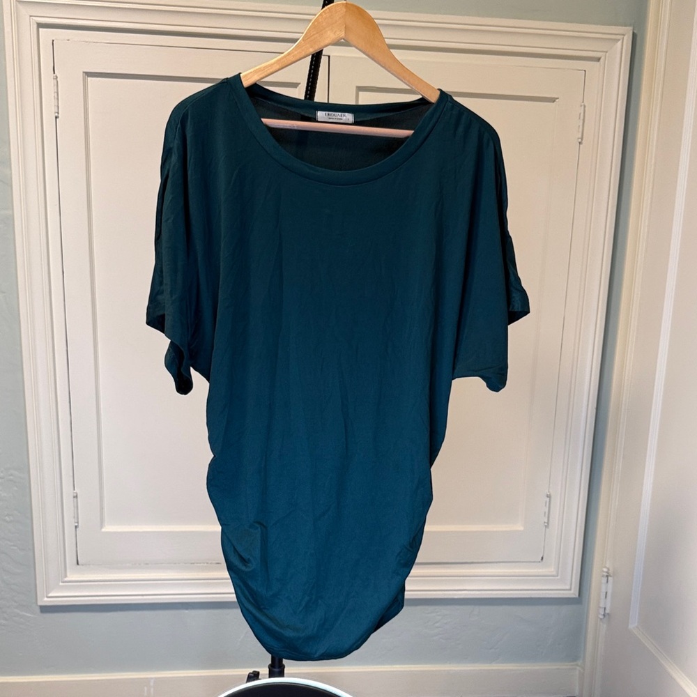 Forest Green Ruched Maternity Tunic Tee